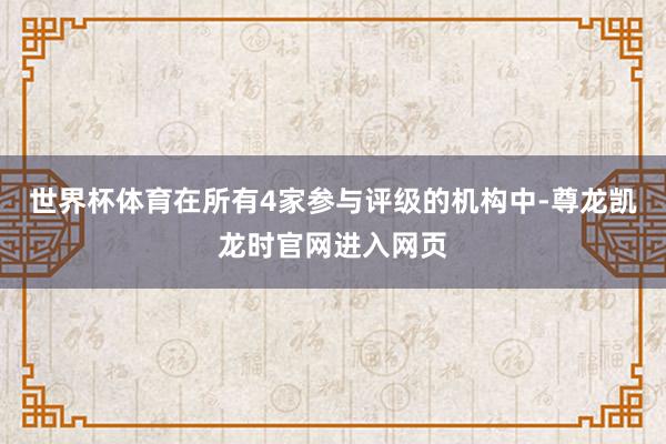 世界杯体育在所有4家参与评级的机构中-尊龙凯龙时官网进入网页