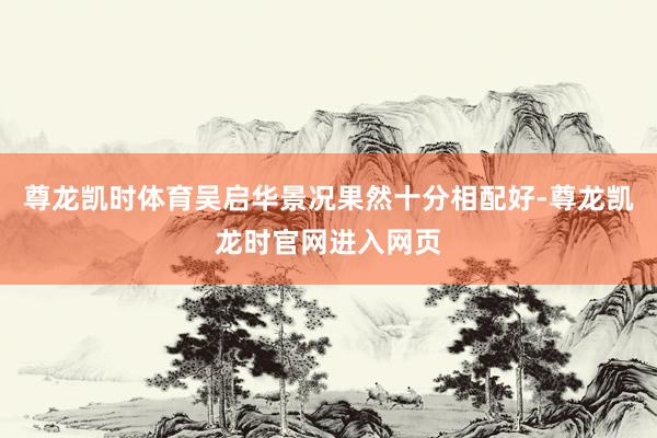 尊龙凯时体育吴启华景况果然十分相配好-尊龙凯龙时官网进入网页