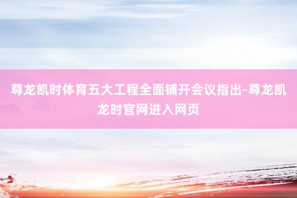 尊龙凯时体育五大工程全面铺开会议指出-尊龙凯龙时官网进入网页