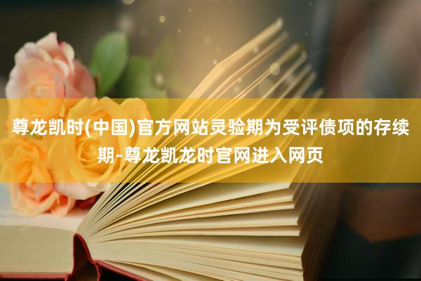 尊龙凯时(中国)官方网站灵验期为受评债项的存续期-尊龙凯龙时官网进入网页
