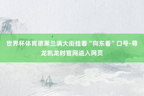 世界杯体育德黑兰满大街挂着“向东看”口号-尊龙凯龙时官网进入网页