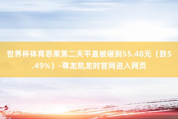 世界杯体育恶果第二天平直被砸到55.48元(跌5.49%)-尊龙凯龙时官网进入网页